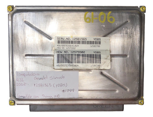 Computadora Chevrolet Silverado 4.3l 2003 12581565 (ydbs)