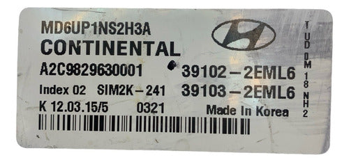 Computadora Hyundai Elantra 1.8l 14-16 39102-2eml6