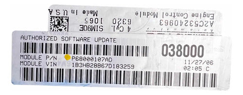 Pcm Computador Dodge Caliber 2.0l 07-10 P68000107ad