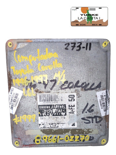 Computadora Toyota Corolla 1.6l M/t 96-97 89661-02270