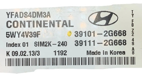 Pcm Computadora Hyundai Sonata 2.4l 11-14 39101-2g668 P5