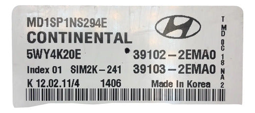 Pcm Computadora Hyundai Elantra 1.8l A/t 11-13 39102-2ema0