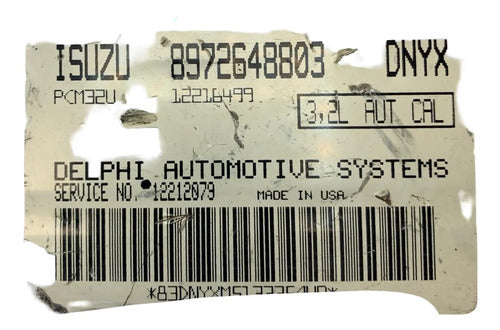 Pcm Computadora Isuzu Passport 3.5l 01-02 12212079 (dnyx)