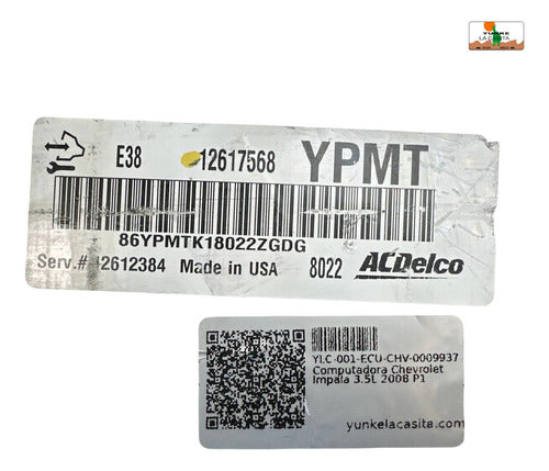 Pcm Computadora Chevrolet Impala 3.5l 2008 P1