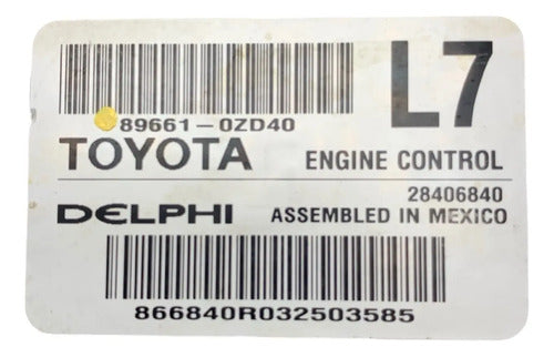 Computadora Toyota Corolla 1.8l 13-14 89661-0zd40 (l7)