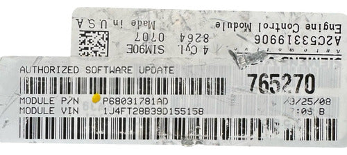 Computadora Jeep Patriot 2.4l 2007-2010 P68031781ad