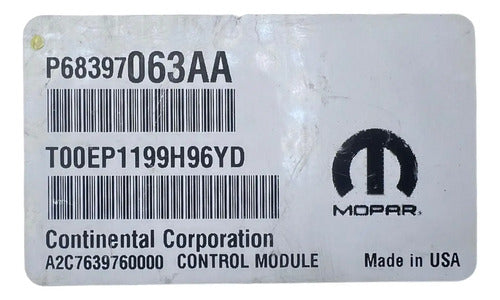 Pcm Computadora Jeep Cherokee 2.4l 2019 P68397063aa
