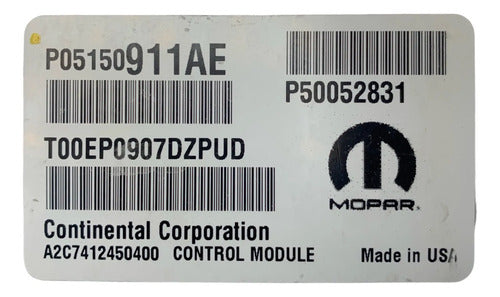 Pcm Computadora Jeep Renegade 2.4l 2017 P05150911ae P1