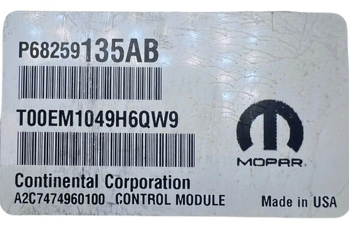 Pcm Computadora Dodge Journey 3.6l A/t 18-19 P68259135ab P1