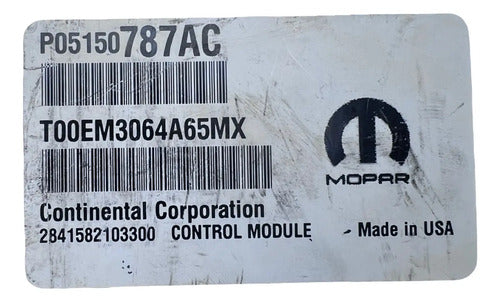 Pcm Computadora Dodge Charger 3.6l A/t 2014 P05150787ac