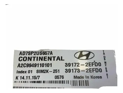 Pcm Computadora Hyundai Elantra 2017-2020 2.0l 39172-2efd0