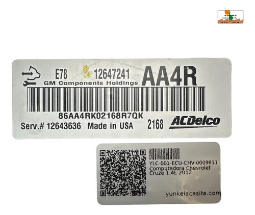 Pcm Computadora Chevrolet Cruze 1.4l 2012