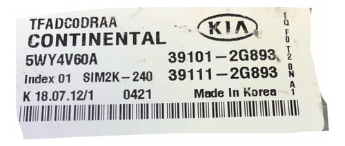 Computadora Kia Óptima 2011-2013 2.4L 39101-2G893