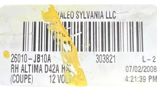 Faro Rh Nissan Altima 2007-2009 26010-jb10a Blanco