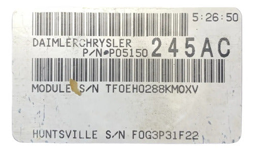 Pcm Computadora Dodge Avenger 2.7l 07-08 P05150245ac P2
