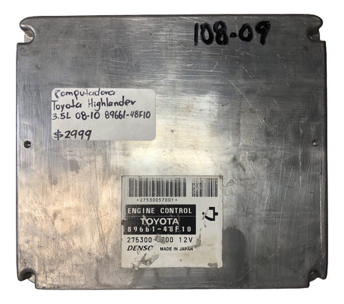 Computadora Toyota Highlander 3.5l 08-10 89661-48f10