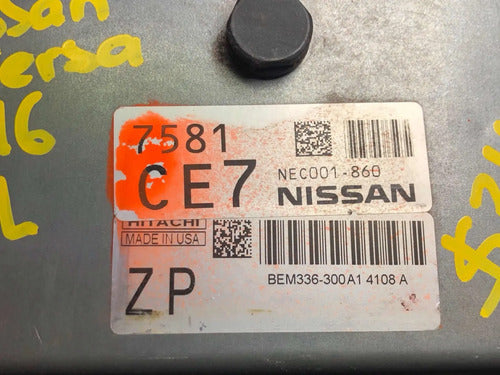 Pcm Computadora Nissan Versa 2014-2016 1.6l Nec001-860 (zp)