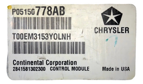 Pcm Computadora Dodge Avenger 3.6l A/t 2014 P05150778ab