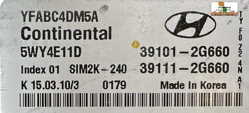 Pcm Computadora Hyundai Sonata 2.4l A/t 11-13 39101-2g660 P1