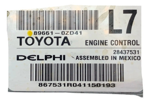 Pcm Computadora Toyota Corolla 1.8l 13-14 89661-0zd41 (l7)