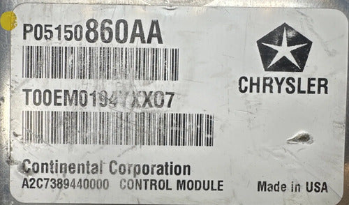 Pcm Computadora Dodge Avenger 2.4l 2014 P2