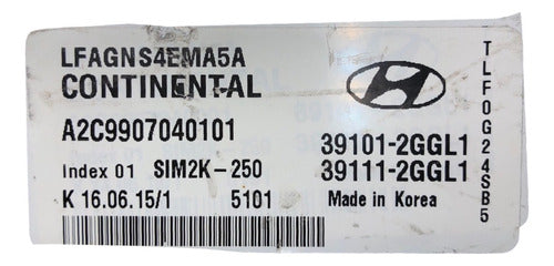 Computadora Hyundai Sonata 2015-2017 2.4l 39101-2ggl1