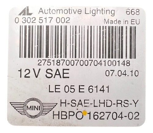 Faro Rh  Mini Cooper Clubman 07-13 162704-02 Blanco