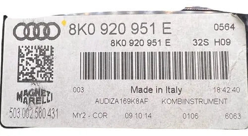 Velocimetro Cluster Audi A4 2015 8k0 920 951 E Negro