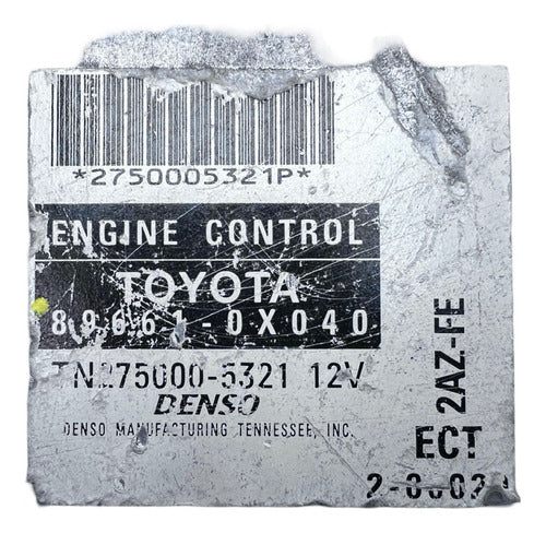 Computadora Toyota Camry 2.4l 2003 89661-0x040