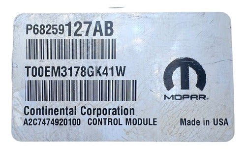 Computadora Dodge Journey 2.4l A/t 2018 P68259127ab