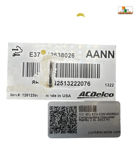 Pcm Computadora Chevrolet Malibu 2.4l 2012 P2