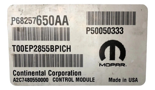 Pcm Computadora Ram Promaster City 2.4l 16-17 P68257650aa