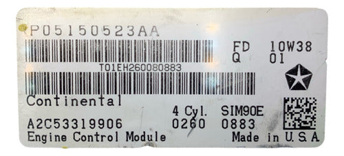 Computadora Dodge Caliber 2.4l 07-10 P05150523aa