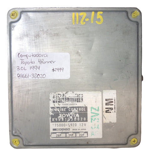 Computadora Toyota 4runner 3.0l 1994 89661-3d020