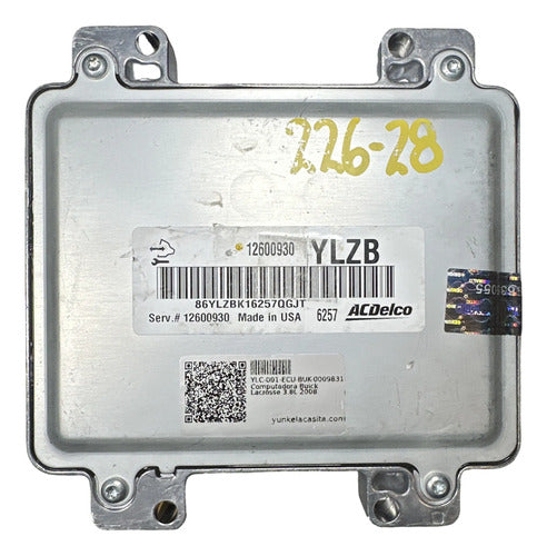 Pcm Computadora Buick Lacrosse 3.8l 2008 12600930 Ylzb
