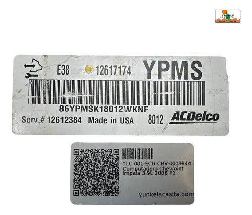 Pcm Computadora Chevrolet Impala 3.9l 2008 P1