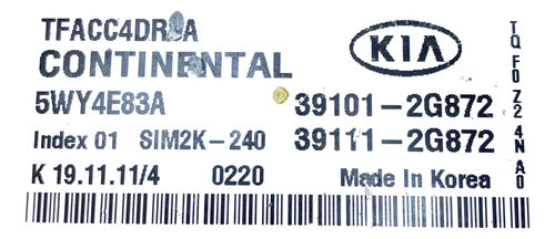 Pcm Computadora Kia Optima 2.4l A/t 2011-2013 39101-2g872 P2