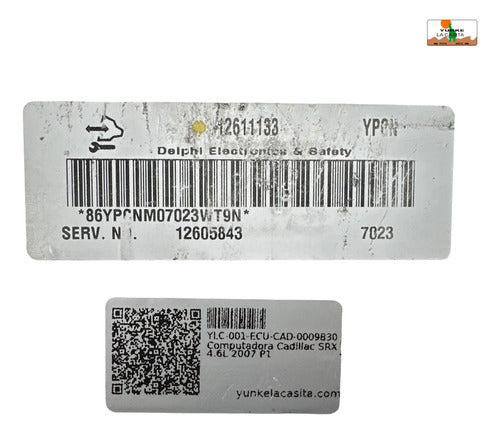 Pcm Computadora Cadillac Srx 4.6l 2007 12611133 Ypcn P1