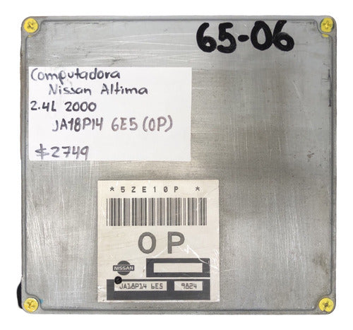 Computadora Nissan Altima 2.4l 2000 Ja18p14 6e5 (0p)