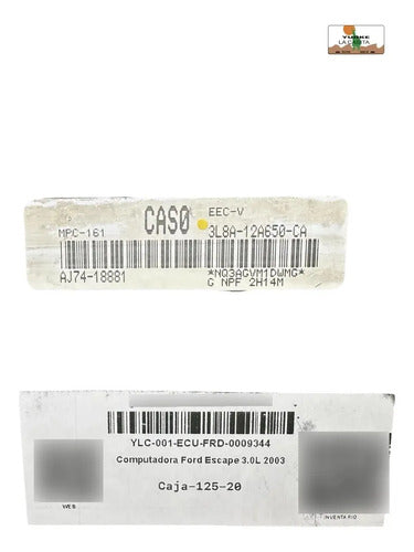 Computadora Ford Escape 3.0l 2003 3l8a-12a650-ca