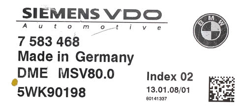 Computadora Bmw X5 3.0l 2010 5wk90198