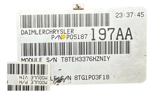 Computadora Dodge Caravan 3.3l 2007 P05187197aa