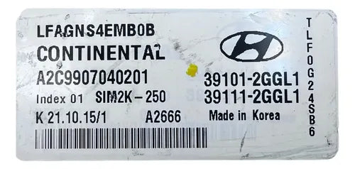 Pcm Computadora Hyundai Sonata 2.4l 15-17 39101-2ggl1