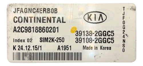 Pcm Computadora Kia Optima 2.4l 16-18 39138-2ggc5 P1