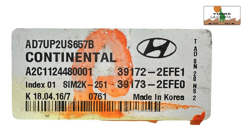 Pcm Computadora Hyundai Elantra 2.0l 17-20 39172-2efe1 P2