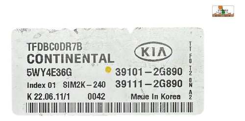 Computadora Kia Optima 2.4l 11-13 39101-2g890