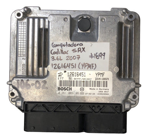 Computadora Cadillac Srx 3.6l 2007 12616451 (ypmf)