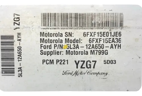 Pcm Computadora Ford F-150 5.4l A/t 2005 5l3a-12a650-ayh
