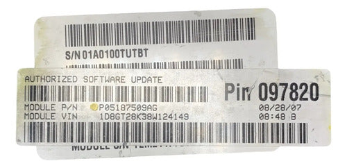 Pcm Computadora Dodge Nitro 3.7l 2008 P05187509ag